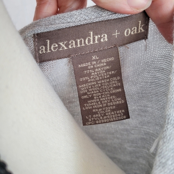 Alexandra + Oak light grey long sleeve ribbed open front cardigan duster XL - Picture 3 of 6